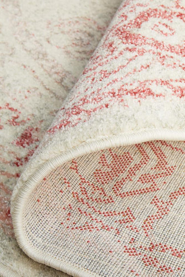 Aria Vintage Pink & Ivory Round Rug